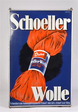 Schoeller Wolle, Emailleschild
