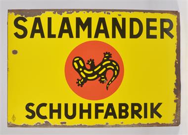 Salamander, Emailleschild