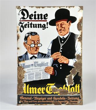 Ulmer Tagblatt, Emailleschild