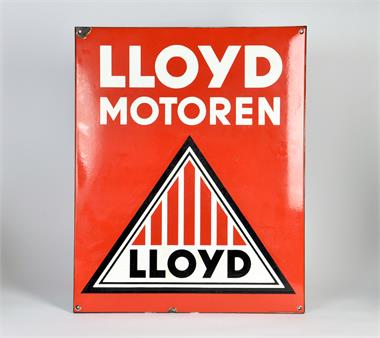 LLoyd Motoren, Emailleschild, 1950er Jahre