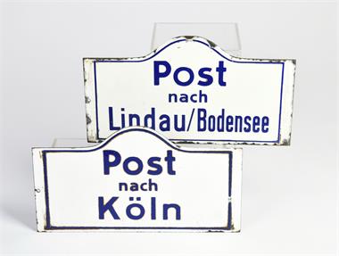 2 Post-Emailleschilder, 50er Jahre
