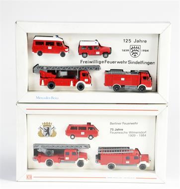 Wiking, 2 Mercedes Feuerwehr Packungen