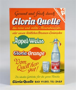 Gloria-Quelle, Blechschild
