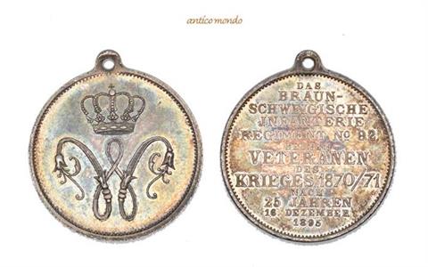 Braunschweig Wolfenbüttel, Versilberte Bronzemedaille, 1895