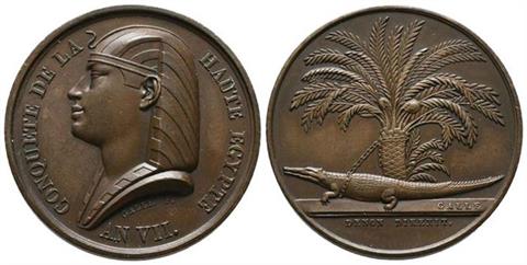 Frankreich, Directoire, 1795-1799, Bronzemedaille, AN VII (1799), auf die Eroberung von Oberägypten, Slg. Julius 694, Zeitz 9