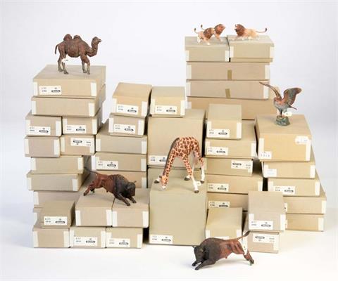 Elastolin, 44 Boxen mit Tieren (nicht alle vollzählig)